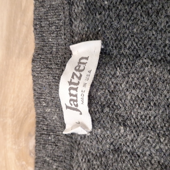 Vintage Jantzen Gray Button Closure V-Neck Grandpa Vest L - Picture 5 of 5